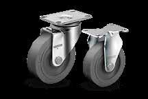 04 These polished stainless steel casters are designed for light-duty applications where frequent washdowns are necessary.