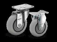 Light Duty Stainless Steel Casters STANDARD PLATE CAPACITY TO 350 Stainless Steel Top Plate & Yoke: Heavily embossed, Type 304 formed stainless steel to extend caster life under rugged conditions
