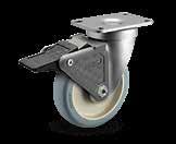 POPULAR WHEEL OPTIONS CAPACITY TO 350 Top Plate & Yoke: Heavily embossed, formed steel to extend caster life under rugged