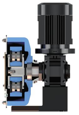The bearings installed between the rotor and the gear reducer fully absorb all the axial loads, which frees the reducer from fatigue and maximises its service life.