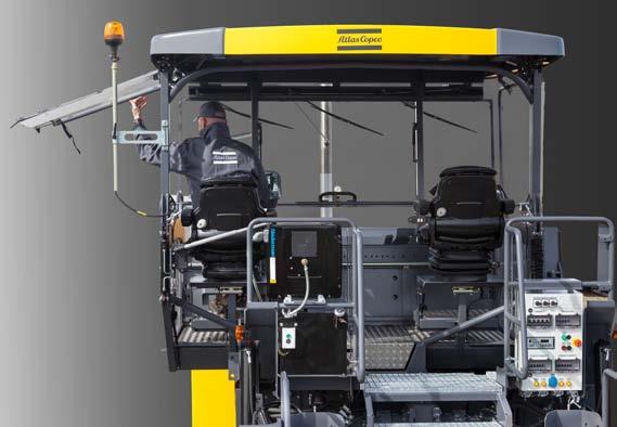 ERGONOMIC WORKING PLACE EXCELLENT VISIBILITY Atlas Copco has developed a new platform for the Dynapac SD paver to suit all needs