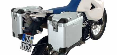 pannier systems 1123 BMW G 650 X Aluminium Pannier System ZEGA Pro for BMW G 650 Xchallenge Zega with steel rack: Extremely sturdy case system.