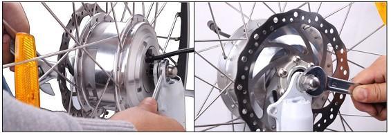 axle as required to align the disc with