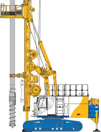 mode High-pressure cleaner with water tank integrated in the base carrier Hydraulic upper carriage support for stabilizing and lifting the machine Extra wide flat track shoes on the undercarriage