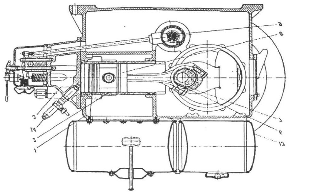 18 and the compression ratio was reduced from 17 to 9. This is a stationary engine, equipped with two valves with hori- a cooling system based on the evaporation of liquid.