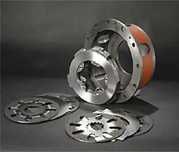 Brakes are cooled and lubricated by a continuous flow of the transmission & hydraulic oil.