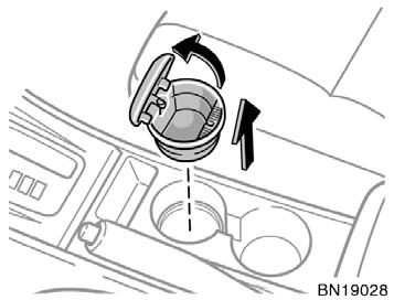 Do not hold the cigarette lighter pressed in. Use a Toyota genuine cigarette lighter or equivalent for replacement.