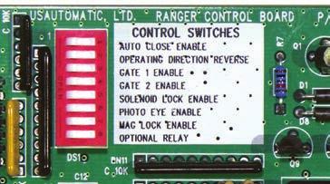 Control Board Dipswitch Setting Verification NOTE: This check must be performed before operating the gate for the first time. Failure to do so may damage the gate operator.