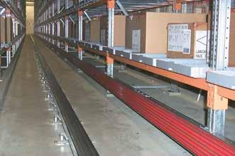 AKAPP Pro-Ductor conductor systems: supporting the suspension The support profiles SP4, SP7 or SP10 can, in most cases, be mounted directly on to the storage racks, without extra construction parts.