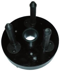 Thanks to a pressure pulley, simulating the contact between wheel and road surface,