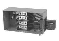 100 Amp Compact POWER FEED UNITS Supplying power to END or CENTER of Busway With built-in connector This unit consists of a steel junction box with a removable side, a terminal block for field