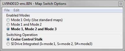 Map Switching Feature Method of Operation The map switching feature is enabled by the option buttons in the Map Switch Options map.