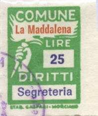 La Maddalena, Stato Civile 23.5 x 26 mm P9.5 50 Cmi. pale red 2.