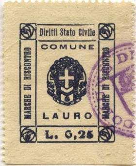 00 Lavello, Potenza Laurenzana, Segreteria 29.5 x 36 mm imperf.