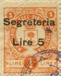 00 Segreteria on segreteria in black 5 Lire on