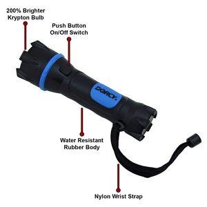 41-2960 2D Rubber Flashlight Lumens: 16 Lumen Run Time: 12 Hours Beam Distance: 45 Feet Bulb Type: Krypton Batteries: 2 D Included Product Material: Rubber The 2D Boss Rubber Flashlight features