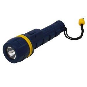 5 Hours Beam Distance: 50 Feet Bulb Type: Krypton Batteries: 2 D Cell ( included) Product Material: PVC The 2D Rubber Flashlight features a