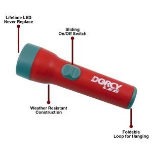 The LED flashlight is durable in construction and is weather resistant. This flashlight comes complete with a convenient nylon lanyard and 3 AAA cell batteries.