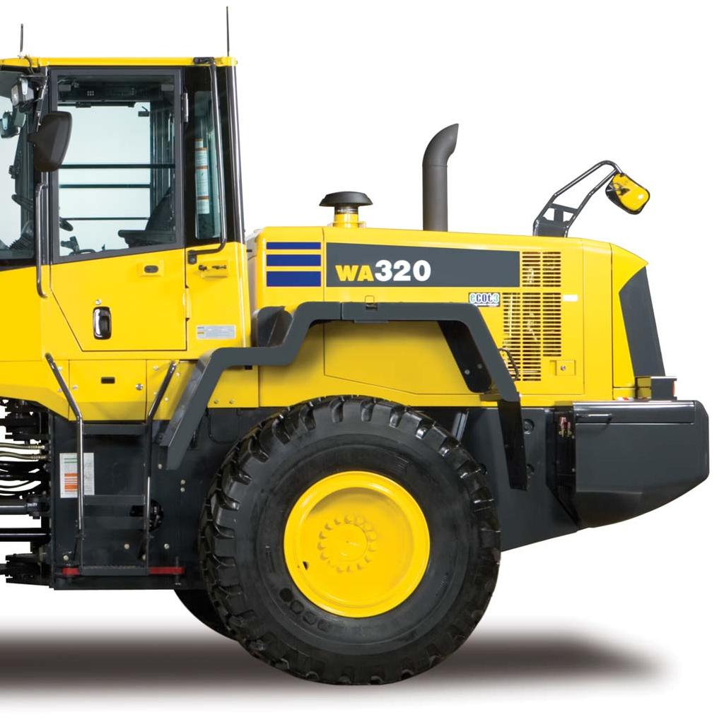 Increased Reliability Reliable Komatsu designed and manufactured components Sturdy main frame Adjustment-free, fully hydraulic, wet disc service and parking brakes Hydraulic hoses use flat face