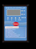 3. Display information Pressing READ on the controller will show the battery voltage, solar charge current, wind turbine charge current and wind turbine revolutions per minute (RPM).