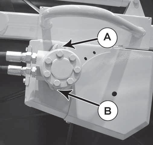 REEL CHAIN To tension the chain, loosen screws A and B, fig. P49a, and turn hydraulic motor.
