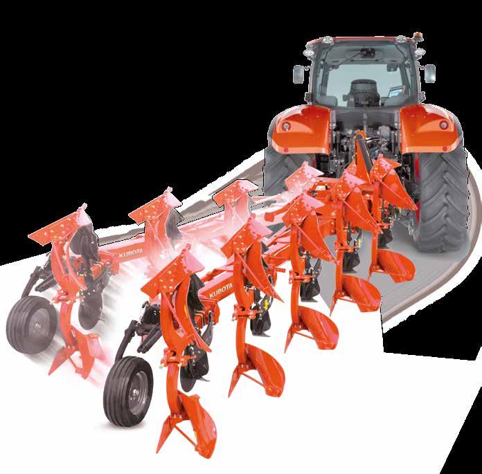 VARIATION ON THE MOV VARIOMAT Kubota Variomat system allows the optimal match between the soil conditions, the plough and the tractor for the