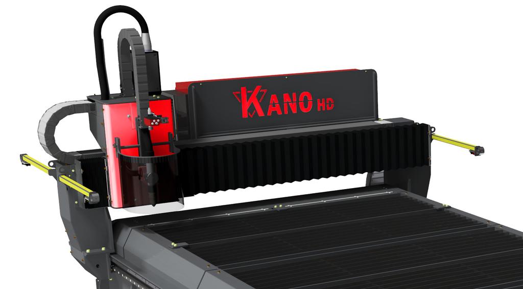 KANO HD Machine Features STANDARD Unitized fabricated steel machine base Fabricated steel gantry beam Hypertherm EDGE Connect (5) Axis CNC Control with integrated ipark SoftOpCon Microsoft Windows 10