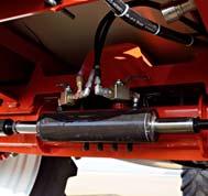 A double rod cylinder activates the steering