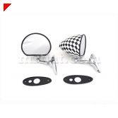.. Set of checkered shiny side view mirrors for Fiat 500 and 600 Part: DR-500-089 Set of checkered flat side view mirrors for Fiat 500 and 600 Part: