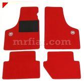 new floor mats with blue trim and Fiat logo embroidery for all Fiat 500... 500 600 Red With Black Border.