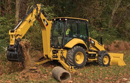 Cat 0F BACKHOE LOADER The Cat 0F Backhoe Loader delivers performance, increased fuel efficiency, superior hydraulic system, versatility and an all new operator station.