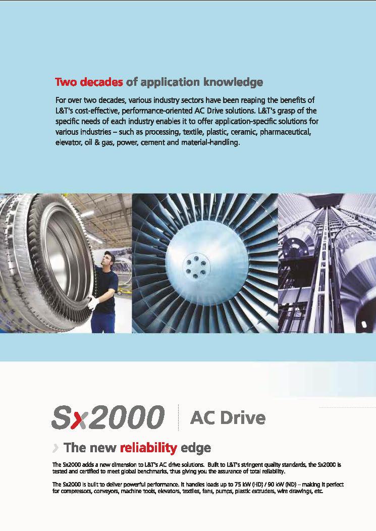 Two decades of application knowledge For over two decades, various industry sectors have been reaping the benefits of L&T's cost-effective, perfotman~ented AC Drive solutions.