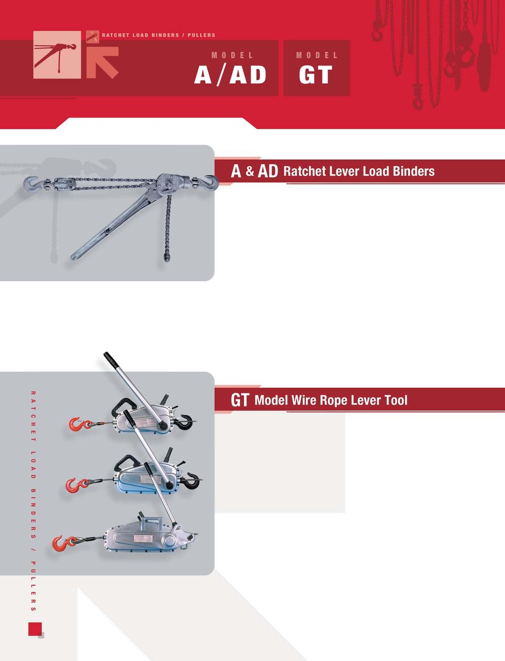 COFFING A and AD Models - Roller chain load binders provide quality and durability.