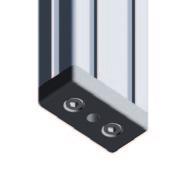 L L1 L1 L Feet and wheels Profile series I-40 Base plate For retaining knuckle feet, rollers, hooks or similar components. Screws to the face end of profiles.