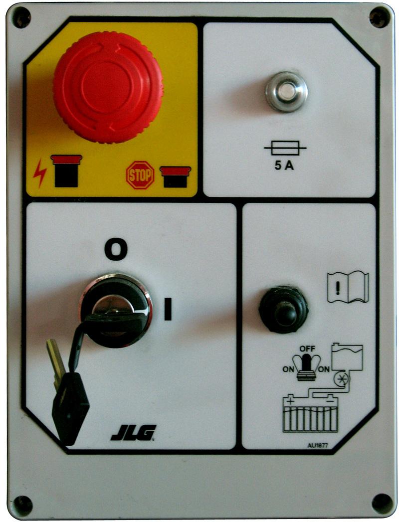 SECTION 3 - MACHINE CONTROLS AND INDICATORS Ground Control Station 1. Emergency Stop Switch 2. Ignition Key 3. Circuit -Breaker 4.