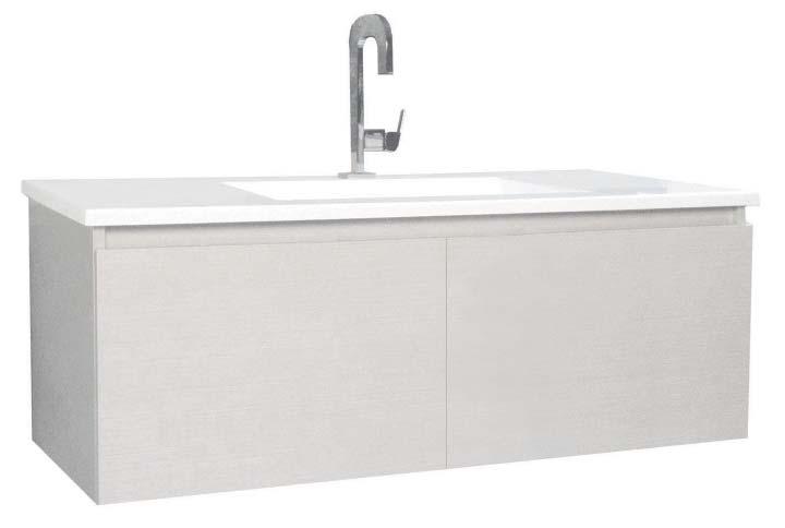 750,, 1200mm Depth: 460mm 8 SOLUS ENSUITE VANITY UNIT Supplied with detached kickboard Can be wall hung Features white load-capable metal