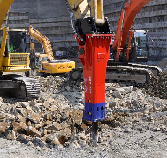 The design and field testing of MTB breakers has been performed closely with construction, quarrying, mining and demolition clients, creating many technical developments which put them ahead of