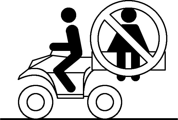Rider Safety SAFETY Never allow a passenger to ride in the cargo box.
