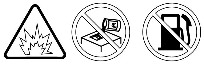 Safety Decals and Locations SAFETY Box Warning WARNING Remove flammable material containers from box before filling.