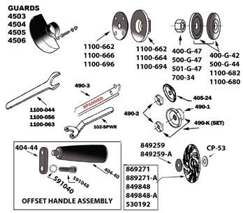 5. Install rear thrust(404-19) locating cylinder pin in small hole of rear thrust plate(404-19). 6. Place bearing (404-9) in rear thrust and tap into place with a suitable bearing driver.