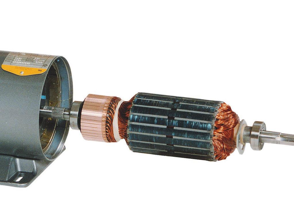 Armature connections fused to commutator for reliability and low resistance.