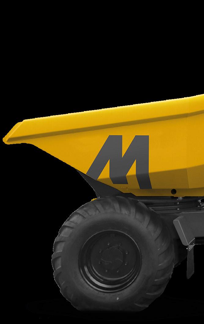 ROBUST AND RELIABLE Power Tip site dumpers Mecalac Power Tip site dumpers are designed to move material quickly and effectively.