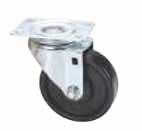 CASTERS & WHEELS IMPACT-RESISTANT NYLON CASTERS Swivel rig with double ball bearing in the swivel head High chemical resistance to many aggressive substances Minimal swivel head play and smooth