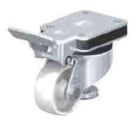 HEAVY-PRESSED STEEL CASTERS Tread & Tire Hardness: 70 Shore D Swivel rig with double ball bearing in the swivel head Minimal swivel head play and smooth rolling characteristics Medium heavy duty