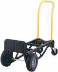 MD642 HAND TRUCKS NYLON CONVERTIBLE HAND TRUCKS Glass-filled nylon frame Steel handle and 14 1/2" W x 7" D steel base plate Lighter than equivalent aluminum trucks Converts in seconds from 2-wheel