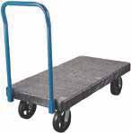 evenly distributed FOLDING HANDLE PLATFORM TRUCKS Move supplies, forms and light equipment around the shop or office Quick-release handle folds flat for easy storage Heavy-gauge steel construction;