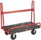 for transporting long and bulky items Welded 14-gauge 12" x 38" steel shelf Grey rubber bumpers protect walls and equipment Two rigid and two swivel bolted-on casters Kleton blue enamel finish