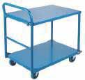 industrial applications Casters are resistant to wet and corrosive chemical conditions Clearance between shelves: 16" Handle height: 40" Top shelf height: 26" Capacity: 1200 lbs.