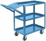 MOBILE SERVICE CARTS All-welded design, ready-to-use Louvered panels for small parts bins and lockable drawer for supplies Two 14-gauge steel shelves welded to 1 1/2" x 1 1/2" x 1/8" steel posts 1"