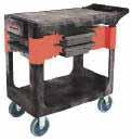 and feature locking system Metal reinforced structural foam shelves Capacity is based on evenly distributed weight Shipped knocked-down UTILITY CARTS UTILITY CARTS Model Dimensions Capacity Wt.